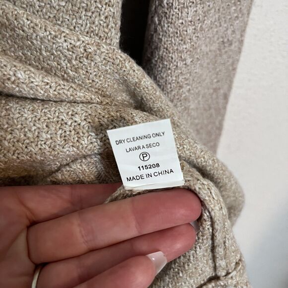 NWOT Pink Clover Sweater Pullover Beige Women Size 3x Crew Neck Neutral Minimal - Picture 5 of 9